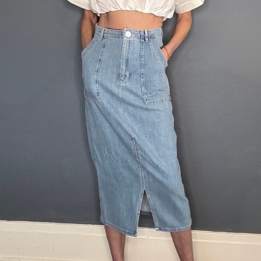 Denim Midi Skirt